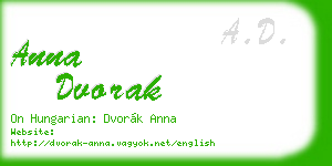 anna dvorak business card